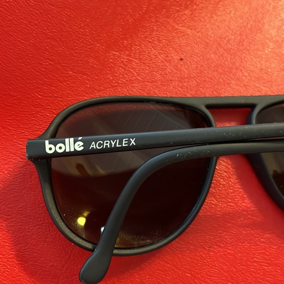 Vintage 1980s Bolle 379 Black Pilot Acrylex Sunglasses France - Picture 2 of 4